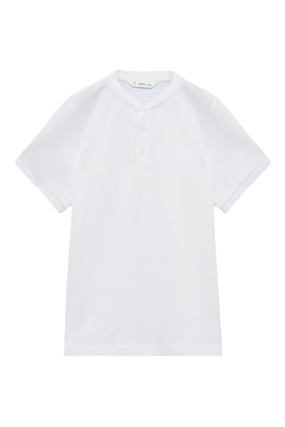 Polo col mao - Blanc