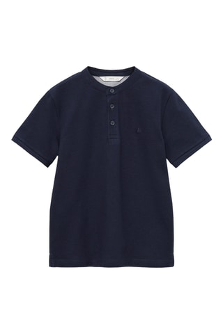 Polo col mao - Bleu marine