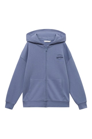 Sweat-shirt ouvert capuche - Bleu