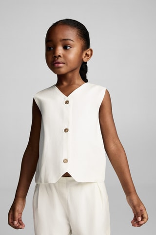 Gilet lin boutons - Blanc