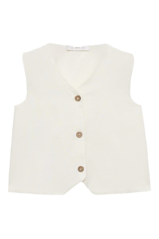 Gilet lin boutons - Blanc