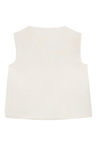 Gilet lin boutons - Blanc