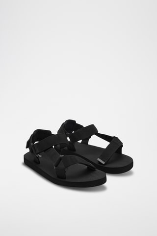 Sandales à bandes velcro - Noir
