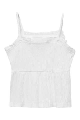Top broderie suisse - Blanc