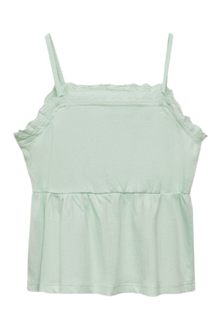 Top broderie suisse - Vert menthe