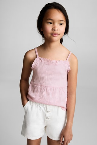 Top broderie suisse - Rose