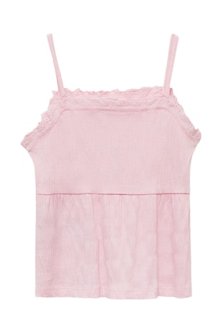 Top broderie suisse - Rose