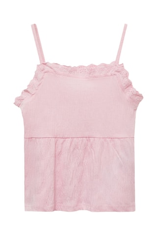 Top broderie suisse - Rose