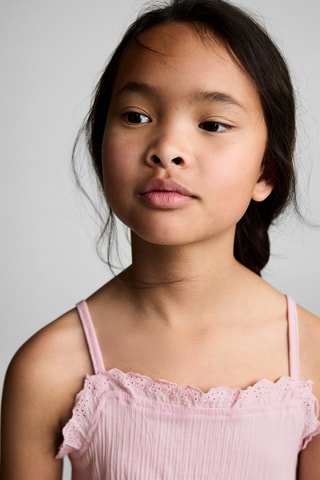 Top broderie suisse - Rose