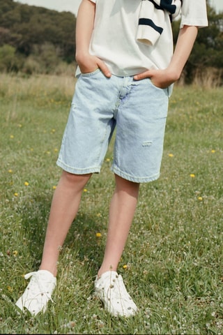 Bermuda jean - Bleu clair