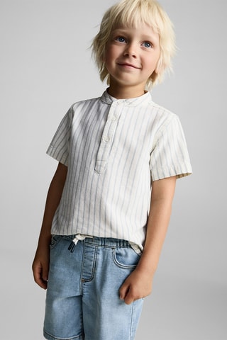 Bermuda en jean cargo - Bleu