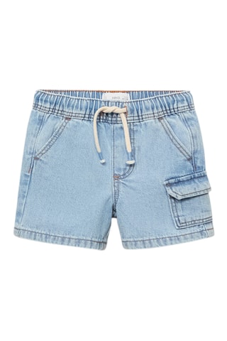 Bermuda en jean cargo - Bleu