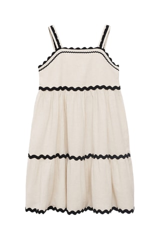 Robe lin ondulée - Gris clair