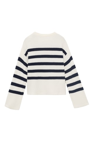 Pull-over en maille à rayures - Blanc