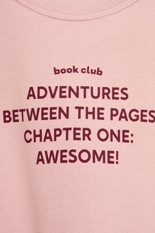 Sweater message imprimé - Rose