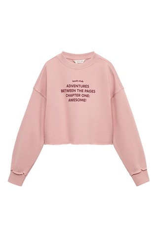 Sweater message imprimé - Rose