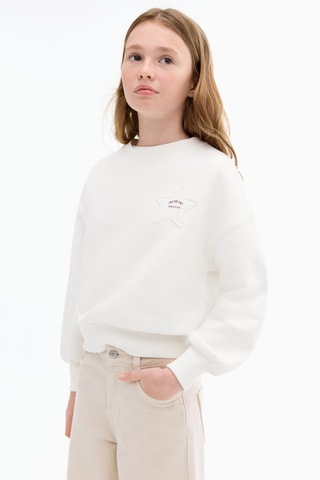 Sweat étoile brodée - Blanc