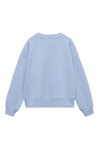 Sweat brodé et imprimé - Bleu céleste