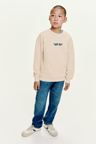 Sweat-shirt texte relief - Sable