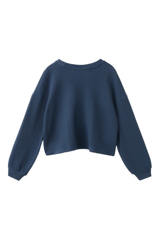 Sweater imprimé coton - Bleu marine