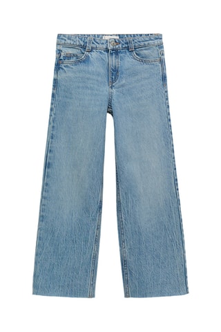 Jean wideleg revers effilochés - Bleu