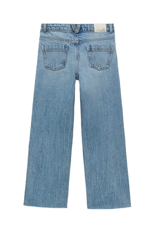 Jean wideleg revers effilochés - Bleu