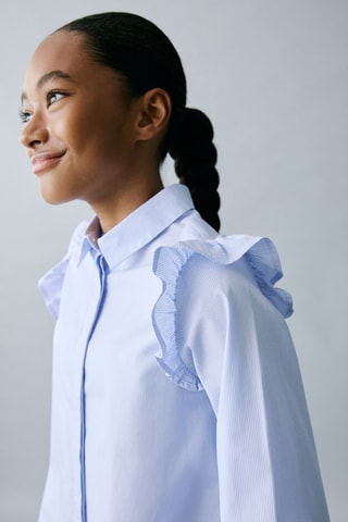 Chemise détail volants - Bleu