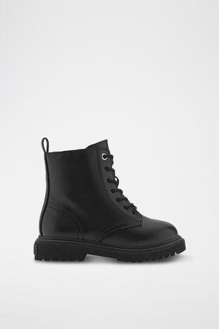 Bottines cuir lacets - Noir