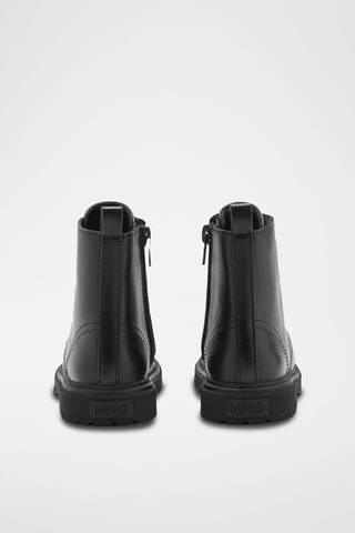 Bottines cuir lacets - Noir