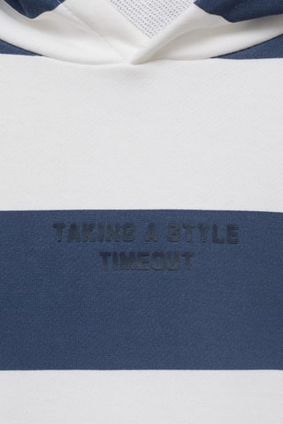 Sweat-shirt rayures capuche - Bleu