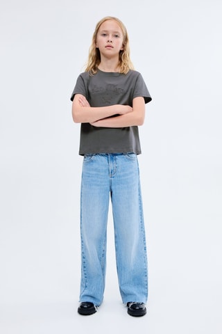 T-shirt en coton brodé - Anthracite