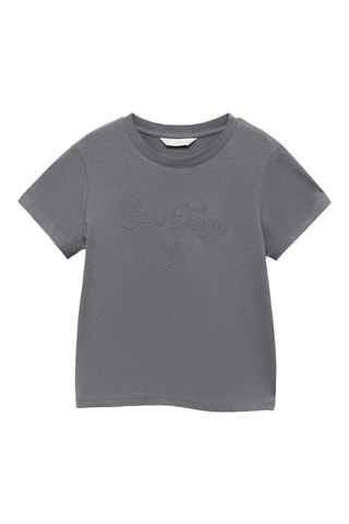 T-shirt en coton brodé - Anthracite