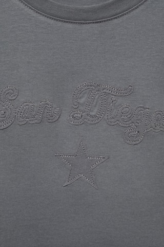 T-shirt en coton brodé - Anthracite