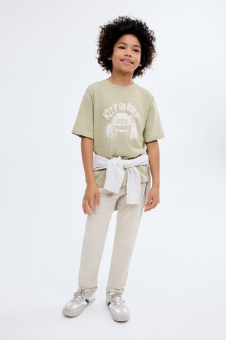 T-shirt imprimé manches courtes - Kaki