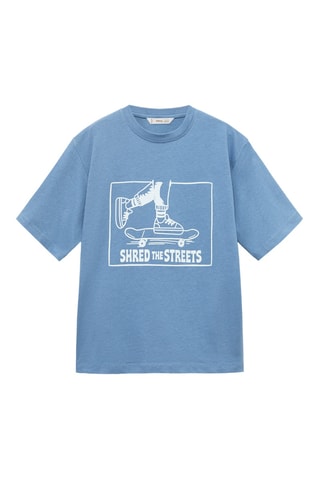 T-shirt imprimé manches courtes - Bleu