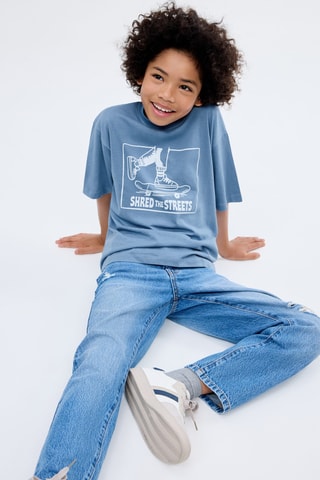 T-shirt imprimé manches courtes - Bleu