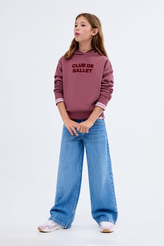 Sweat-shirt imprimé capuche - Rouge