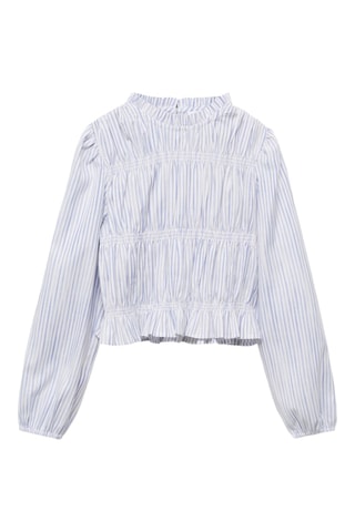 Blouse à rayures en coton - Bleu