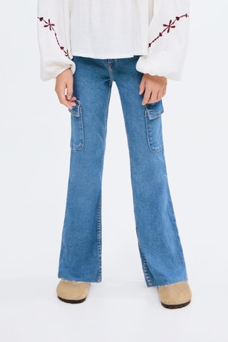 Jean cargo flare - Bleu