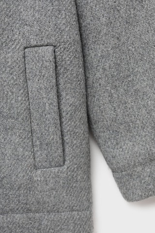 Manteau capuche doublé imitation mouton retourné - Gris