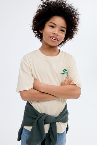 T-shirt imprimé lettres en relief - Sable