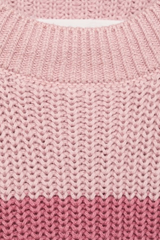 Gilet maille rayures - Rose