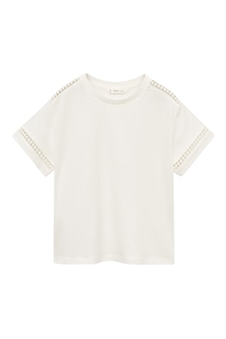 T-shirt détails ajourés - Blanc
