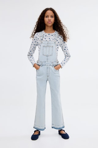 Salopette en jean coton - Bleu clair