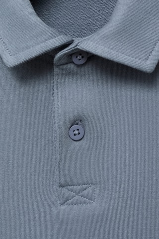 Sweat-shirt col polo - Bleu