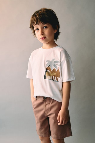 Camiseta algodón estampado - Blanco