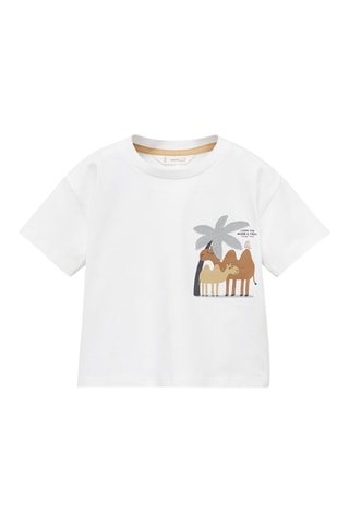 Camiseta algodón estampado - Blanco