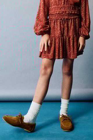 Jupe courte imprimée - Orange