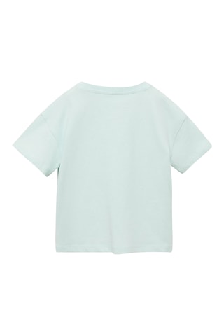 T-shirt coton motif en relief - Bleu céleste