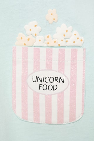 T-shirt coton motif en relief - Bleu céleste